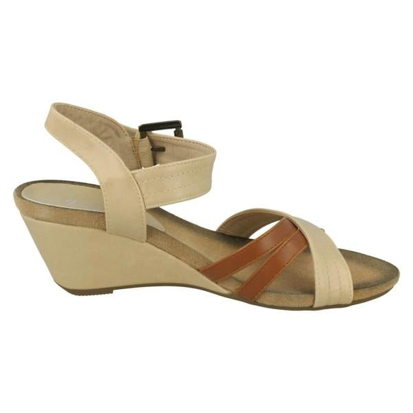Eaze Ladies Eaze High Wedge Ankle Sandals