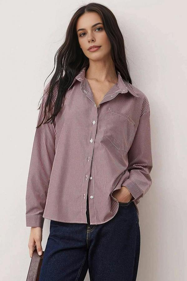 WOVCOR Striped Oversize Shirt