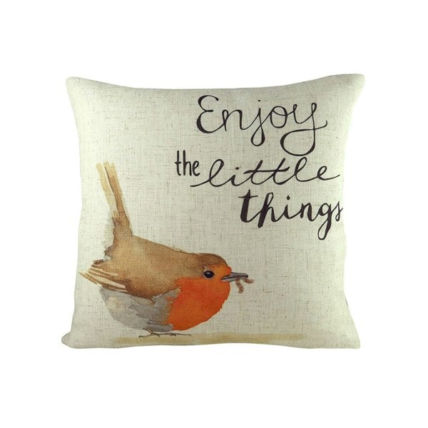 Evans Lichfield Robin Cushion Cover - Brown/Orange/Off White