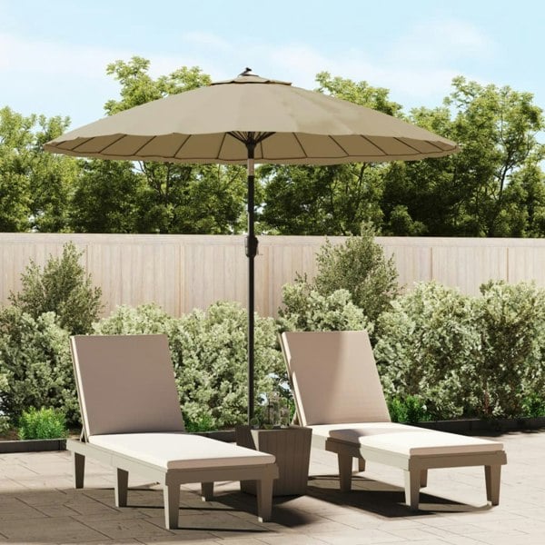 Berkfield Outdoor Parasol with Aluminium Pole 270 cm Taupe