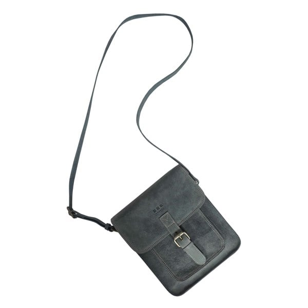 Real Hide Bags 'CAROLYN' Denim Distressed Real Leather iPad Tablet Crossbody Bag
