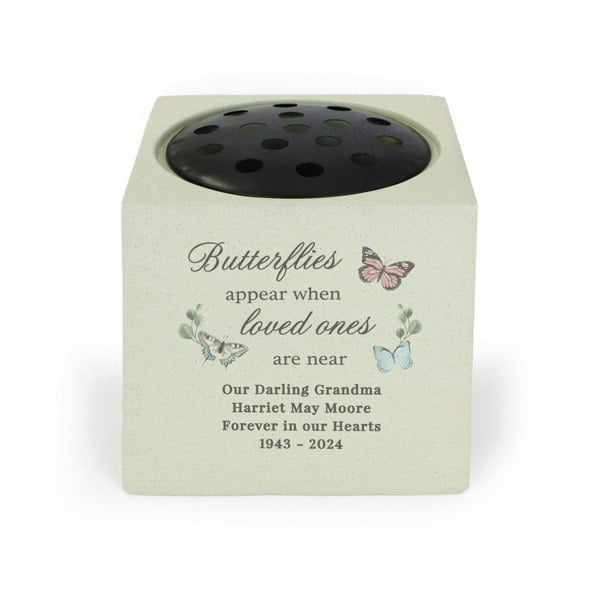 Personalised Memento Company Personalised Butterflies Appear Memorial Vase