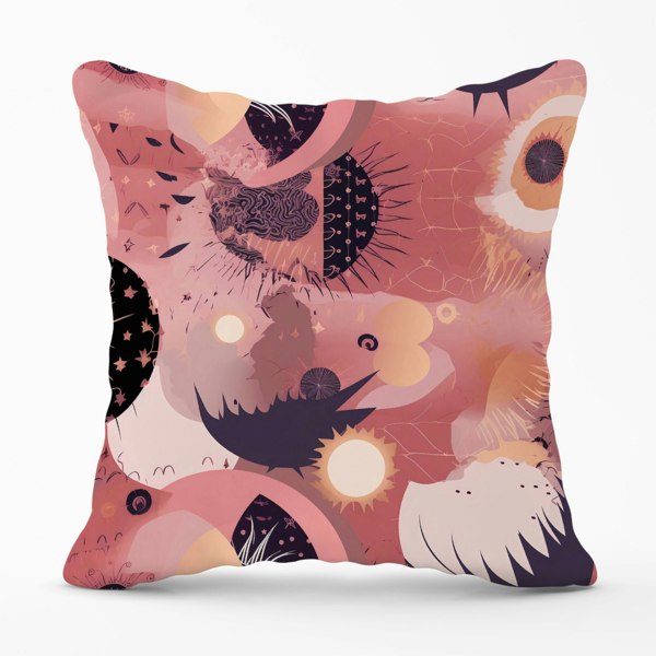 Warren Reed Abstract Red Pink Pattern Cushions