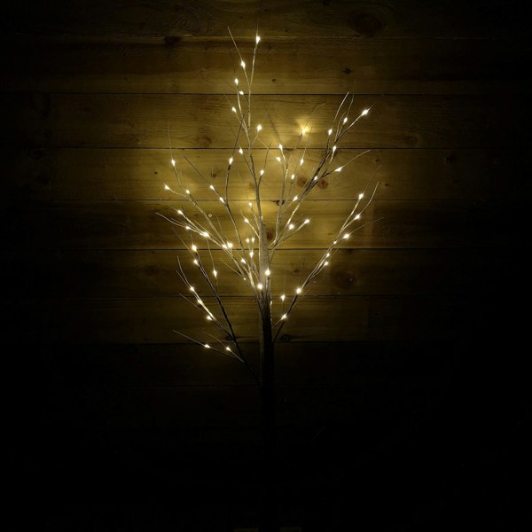 Samuel Alexander 1.5m (5ft) Indoor Outdoor Christmas Lit Birch Tree with 64 Warm White LEDs