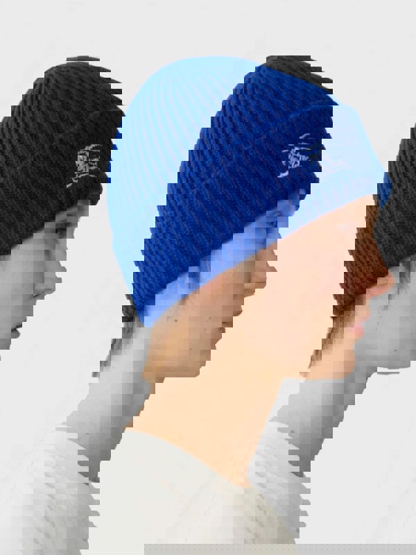 Burberry Ribbed Cashmere Beanie Knight Blue