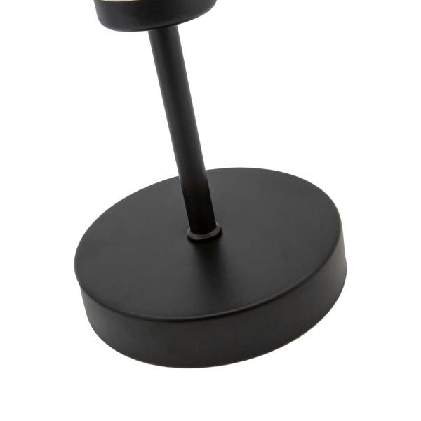 Modern Clear Dimpled Glass Table Lamp with Matte Black Stem and Base Image 4