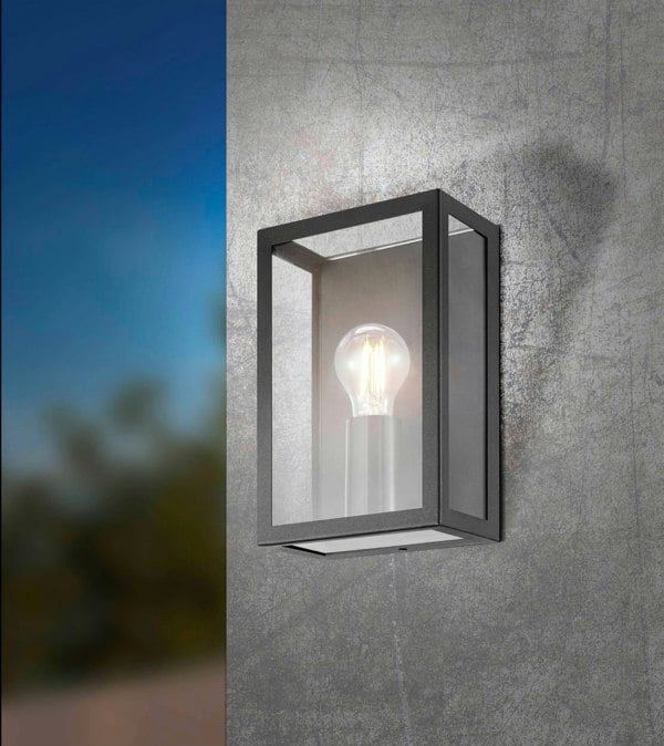 EGLO Alamonte 1 1-Light Caged Industrial Exterior Wall Light