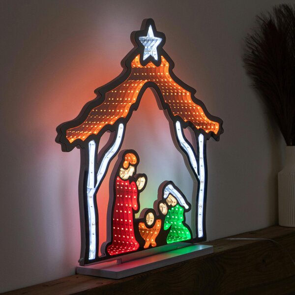 Samuel Alexander 50cm Light up Christmas Nativity Scene Infinity Mirror with LEDs
