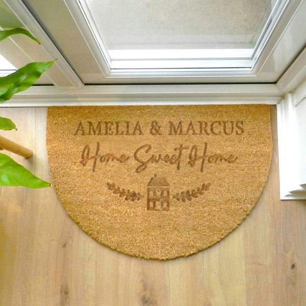 Personalised Memento Company Personalised Home Sweet Home Half Moon Indoor Doormat