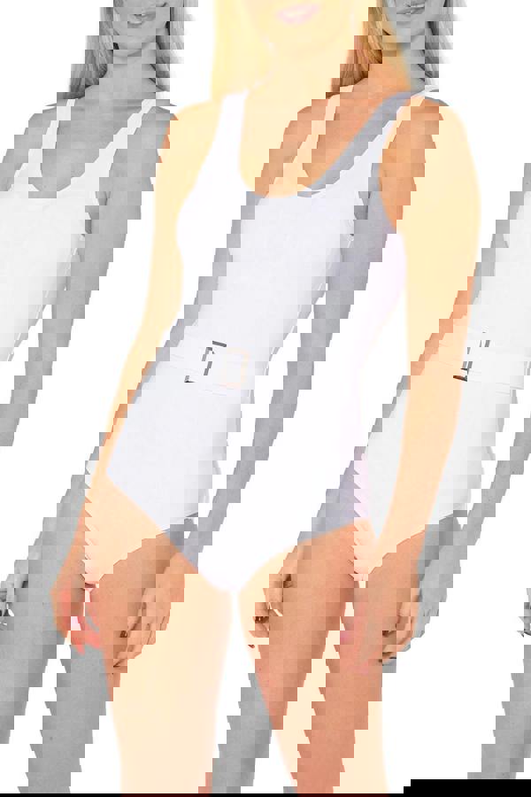 White Belted Swimsuit