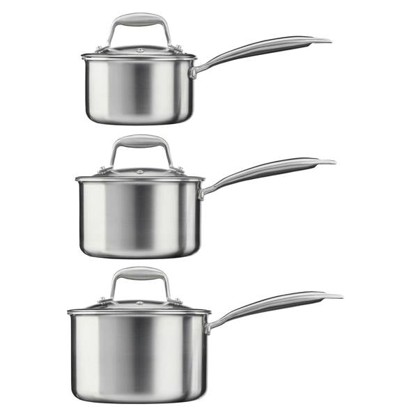 Cooks Professional Tri-Ply 3 Piece Saucepan Set | 14cm, 16cm & 18cm