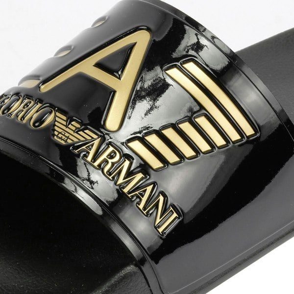 EA7 Water Sports Men's Black/Gold Slides
