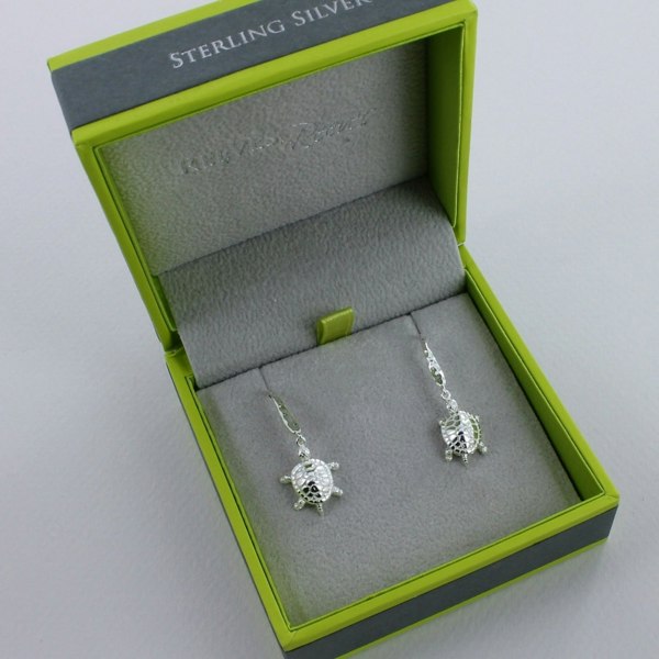 Sterling Silver Turtle Earrings - Reeves & Reeves