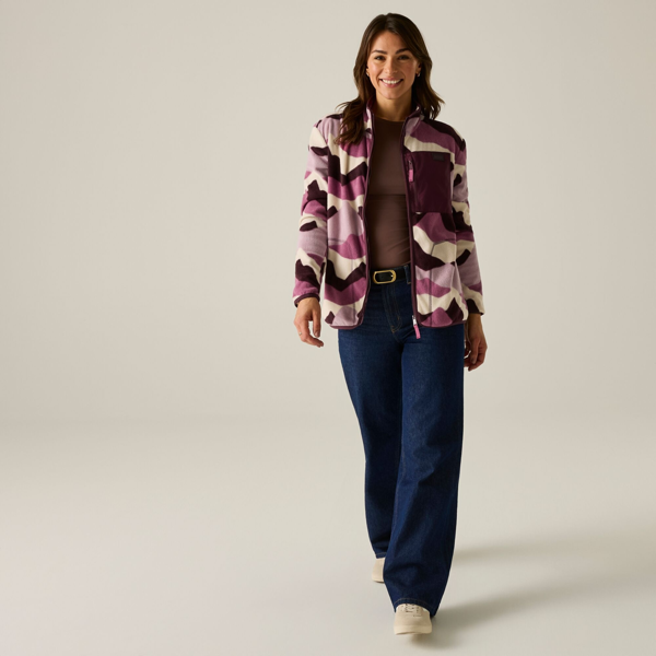Regatta Womens/Ladies Frankie Mountain Full Zip Fleece Jacket - Light Pink/Deep Burgundy/Off White