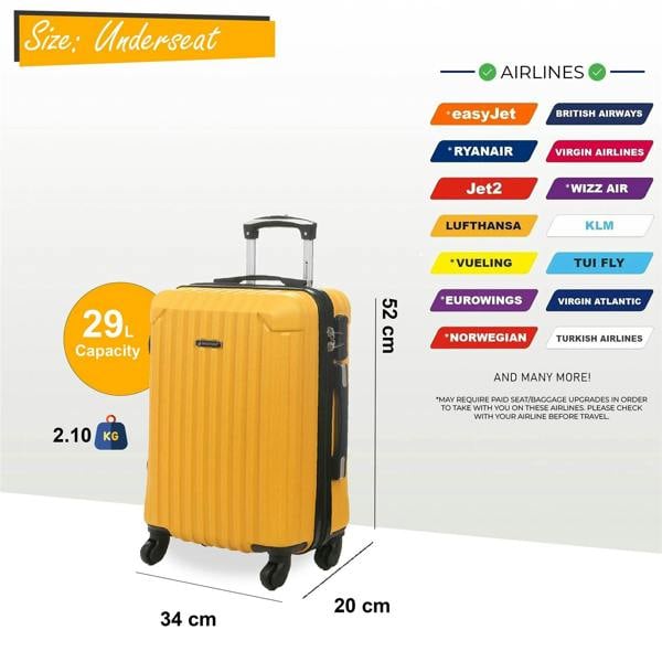 Snowball Hard Shell ABS 4 Wheels Luggage Travel Cabin Suitcase Set