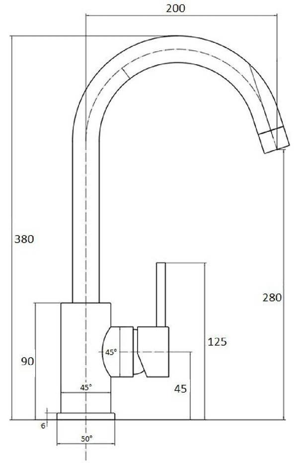 Flode Lillehammer | Single Lever Kitchen Sink Mixer Tap with Swivel Spout | Brushed Steel Finish