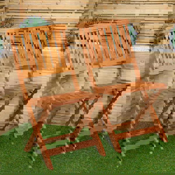 Samuel Alexander Outdoor 4 Person Folding Rectangular Wooden Garden Dining Table Chairs Grey Parasol and Base Set