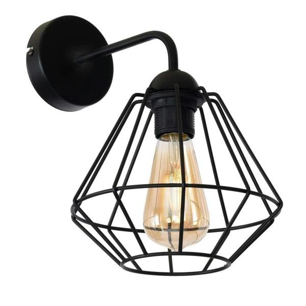 Milagro Colin Wall Lamp Hand Made Matt Black Cage Style