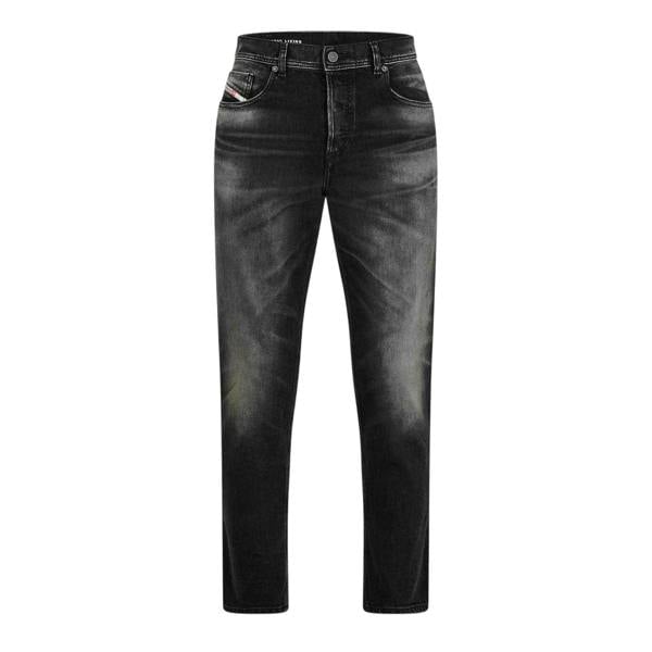 Diesel Mens D-Finitive Cotton Blend Tapered Jeans - Black/Grey Denim - 
