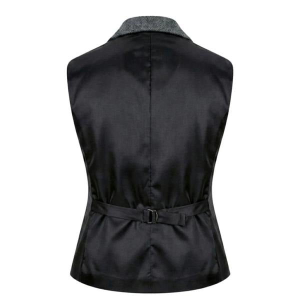 IMW-03 - Women's Grey Tweed Herringbone Blazer Waistcoat-TruClothing