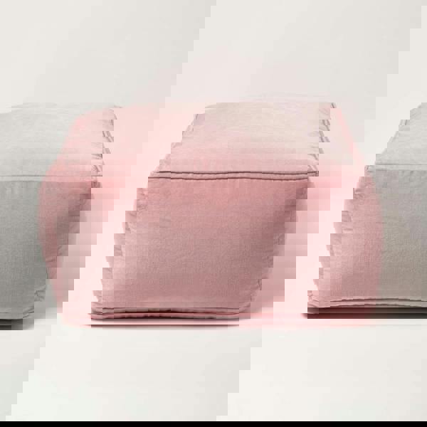 HOMESCAPES Velvet Pouffe Bean Cube