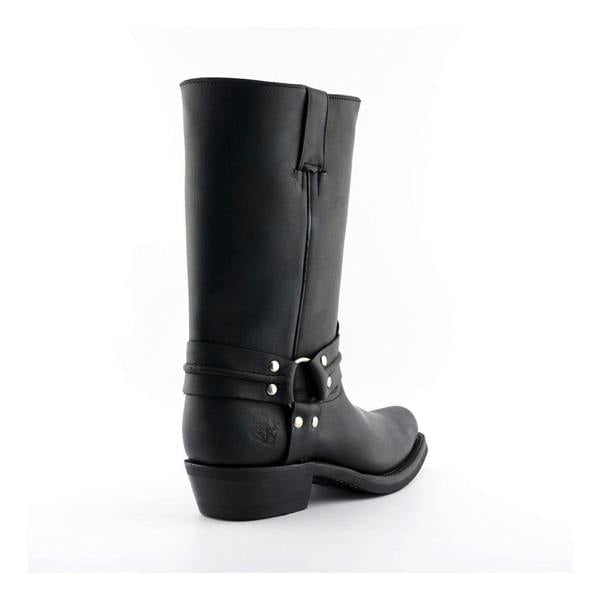 Grinders Unisex Black Western High Leather Boots- Renegade Hi