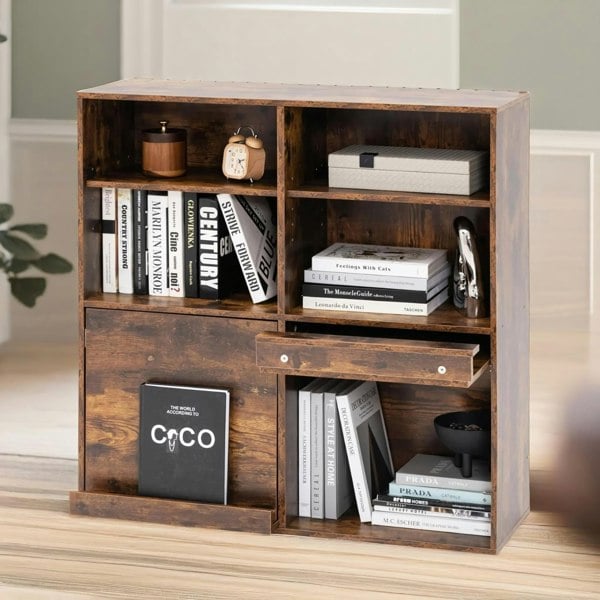 Rafaelo Mobilia 6 Cube Adjustable Storage Unit Bookcase Rustic Brown