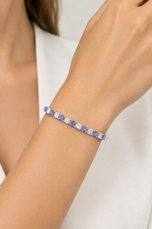 Cachet London Ella Silver Tanzanite Tennis Bracelet