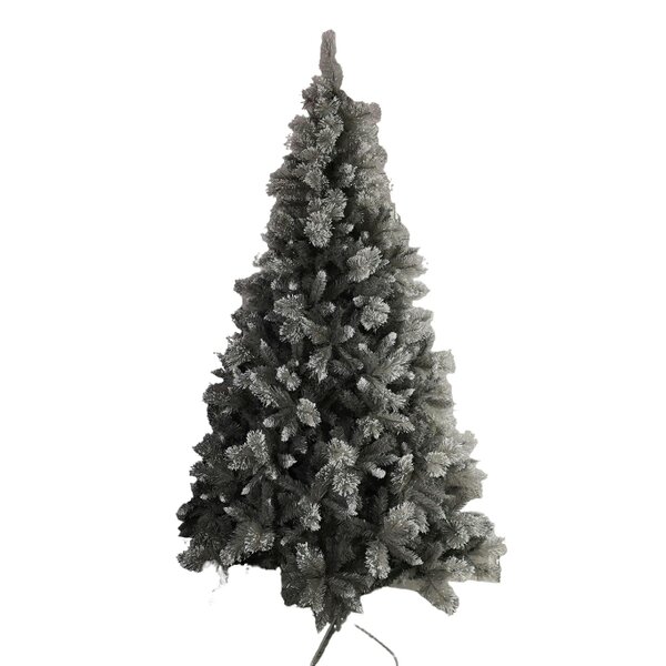 Samuel Alexander 2.1m (7ft) Silver Glitter Tip Fir Festive Christmas Tree in Grey PVC
