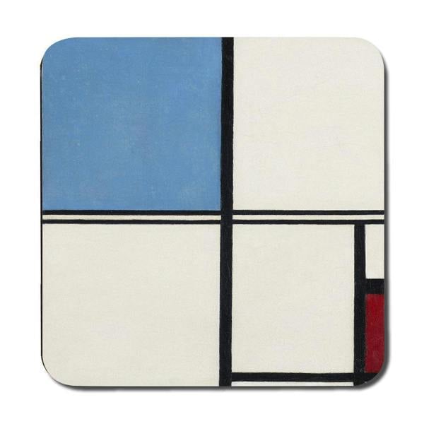 Benjamin Tate Design Placemat And Coaster Set Featuring Designer Mondrian Style Artwork Wooden Bottom Limited Edition