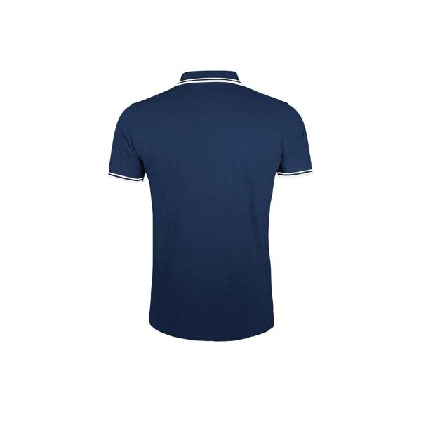 SOLS Mens Pasadena Tipped Short Sleeve Pique Polo Shirt - French Navy/White