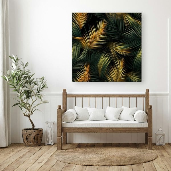 Warren Reed Golden Palm Leaves Canvas