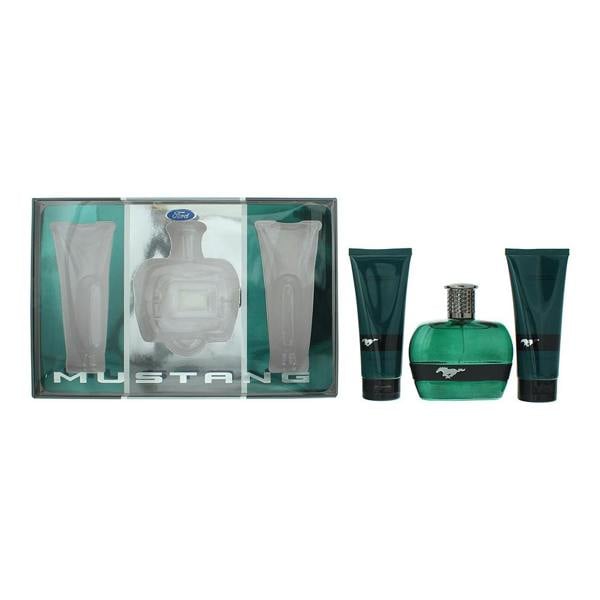 Green Mustang Green 3 Piece Gift Set: Eau de Toilette 100ml - Aftershave Balm 100ml - Hair  Body Wash 100ml