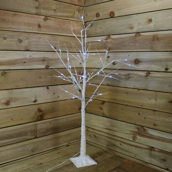 Samuel Alexander 2.4m (8ft) Indoor Outdoor Christmas Lit Birch Tree with 136 Ice White LEDs