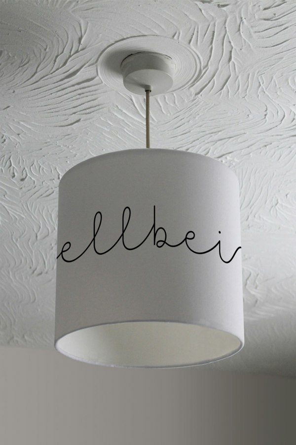 Benjamin Tate Design Text Wellbeing (Ceiling & Lamp Shade)