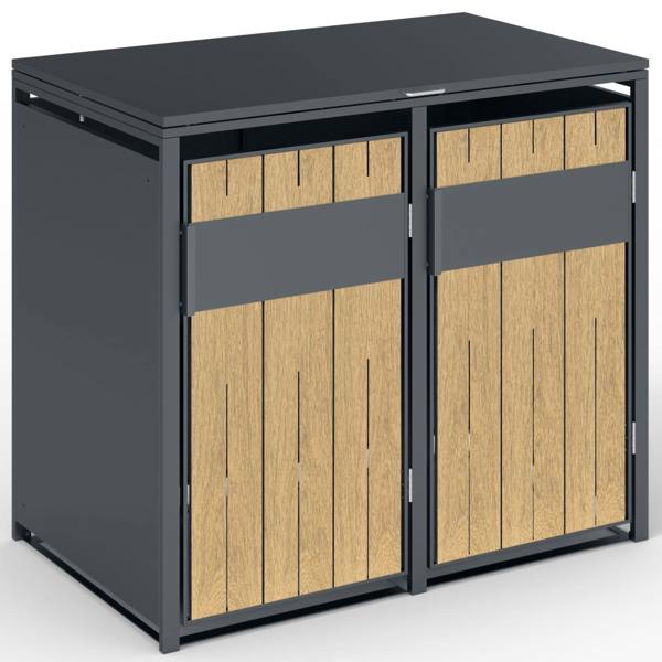 Phoenix Safe Phoenix GB2200AW Outdoor Double Wheelie Bin Store for 2 x 240L Bins in Oak Effect