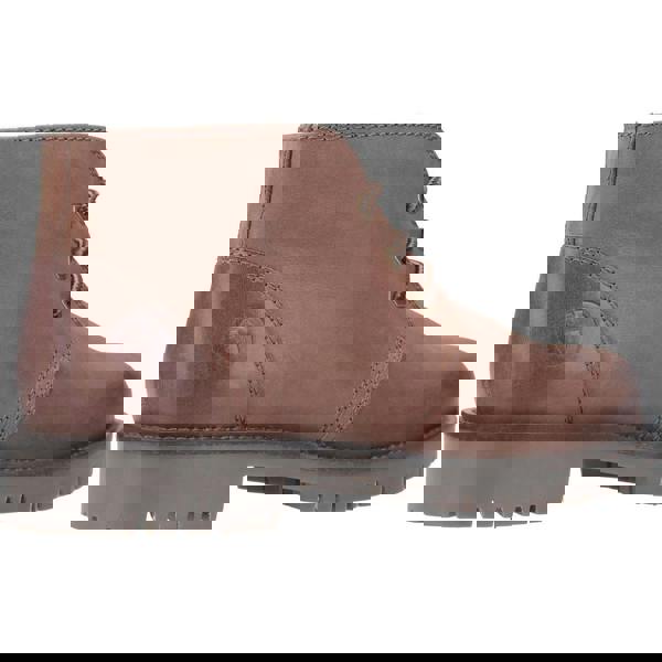 Cotswold Stroud Mens Leather Ankle Smart Country Lace Up Boots, Brown leather ankle boots with lace-up design and rugged sole.