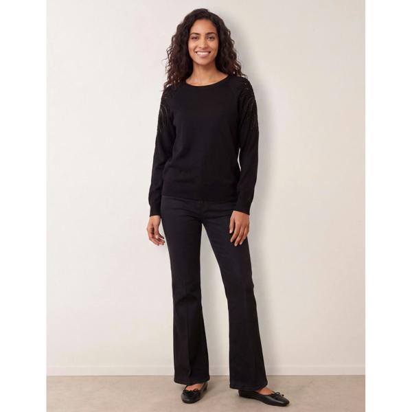 Blue Vanilla Embellished Sleeve Jumper