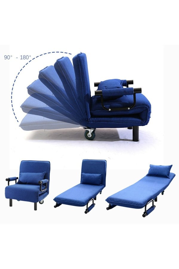 Living and Home 3-in-1 Lounge and Sofa Bed with Pillow