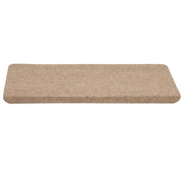 Berkfield Stair Mats Self-adhesive 15 pcs 65x24.5x3.5 cm Beige