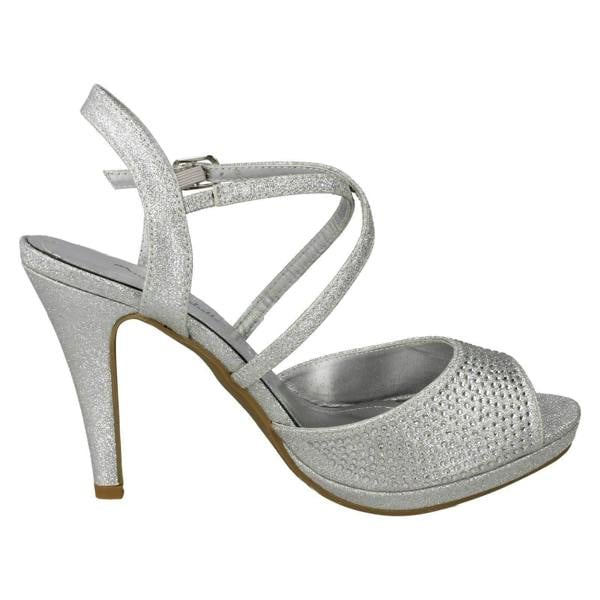 Anne Michelle Ladies Anne Michelle Diamante Buckle Strap Sandals
