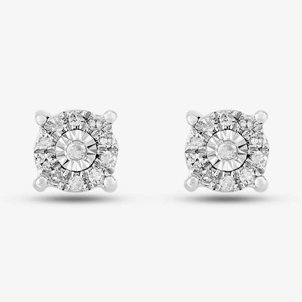 T. H. Baker 9ct White Gold 0.10ct Diamond Cluster Jewellery Set TH0121745