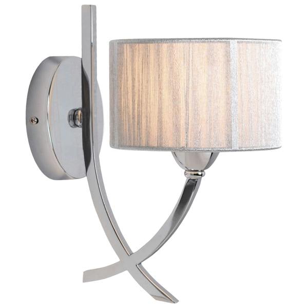 Pagazzi Lighting Justina Polished Chrome Wall Light with Silver String Shade