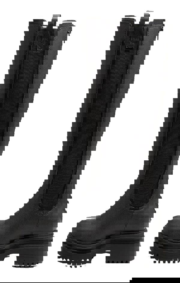 Rocket Dog Drea Womens Tall Knee High Full Zip Up Wedge Boots, black tall knee-high boots with full zipper on the side and chunky wedge soles for stylish winter wear.