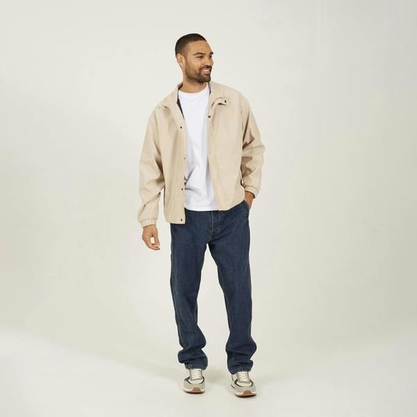 Brave Soul Stone Funnel Neck Oversized Jacket - Stone Image 3