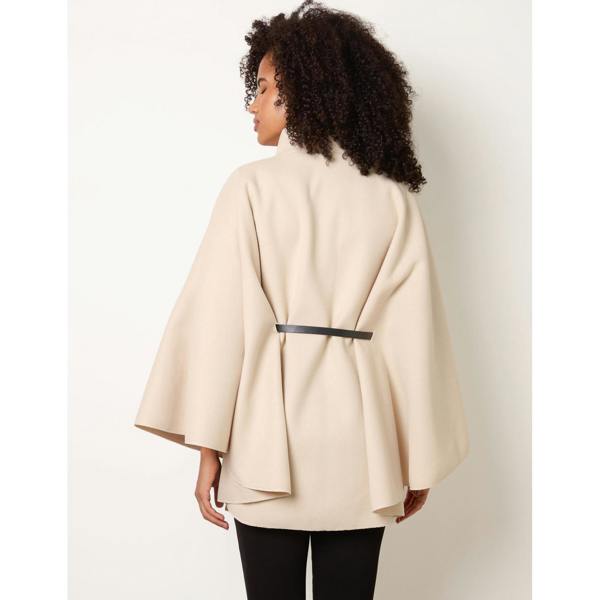 Blue Vanilla Funnel Neck Tie Front Cape