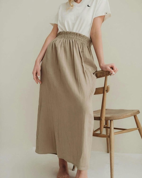 Anna Beige Multifunctional Maxi Skirt- image 1