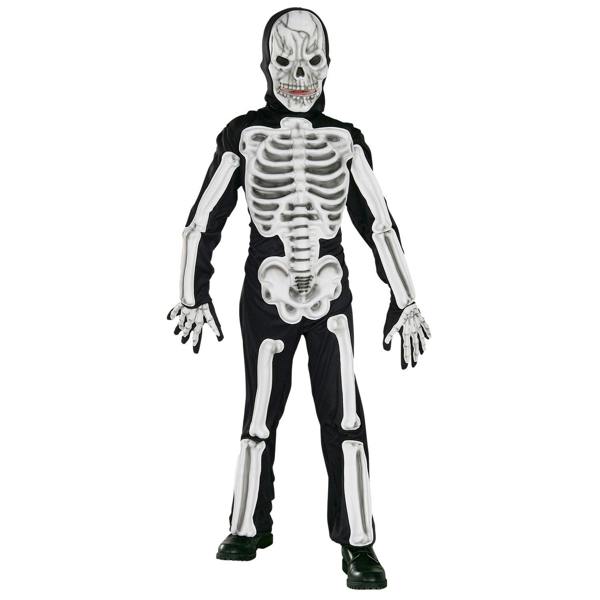Bristol Novelty Childrens/Kids Skeleton Muscle Chest Costume - Black/White - 