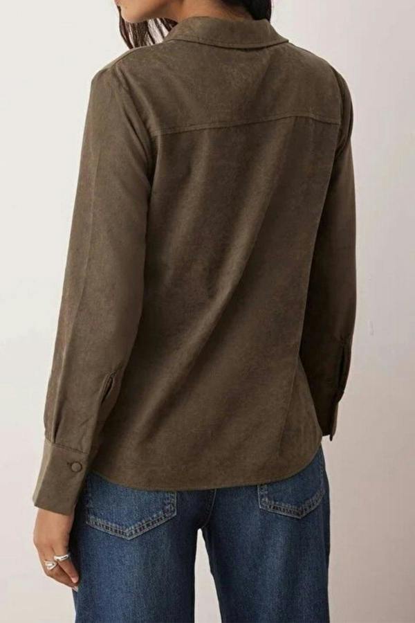 WOVCOR Regular Fit Suede Shirt