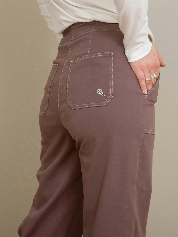 Kite Organic Evershot Wide Leg Twill Trousers Mocha